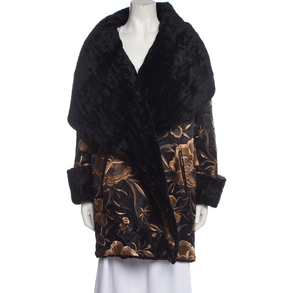 Norma Kamali Jackets & Blazers - Ret. $9500 RARE ARCHIVAL Coat Vintage OMO Norma Kamali Baroque Embroidery OS L